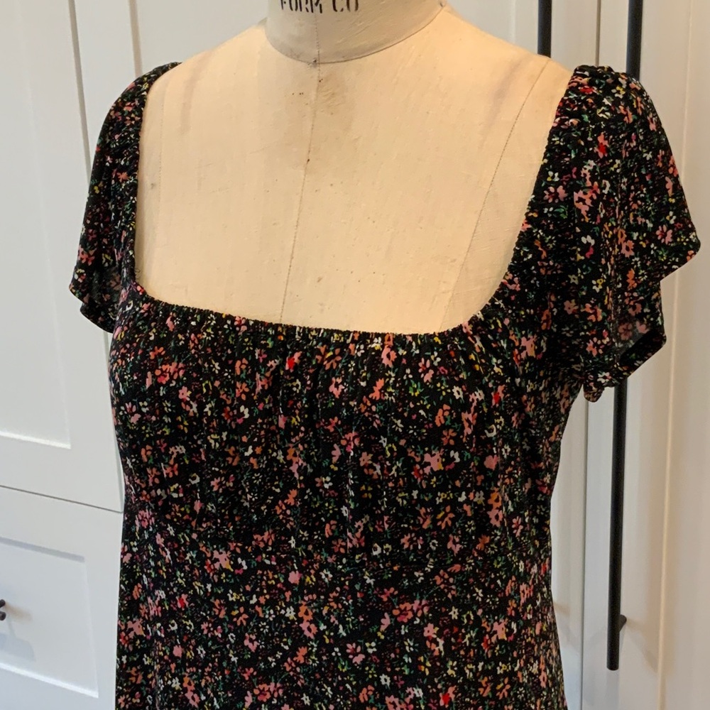 Tiana B. Black Floral Midi Dress